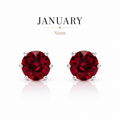 January Birthstone Crystal Stud Earrings — Siam