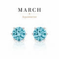 March Birthstone Crystal Stud Earrings — Aquamarine