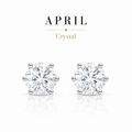 April Birthstone Crystal Stud Earrings — Crystal