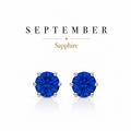 September Birthstone Crystal Stud Earrings — Sapphire
